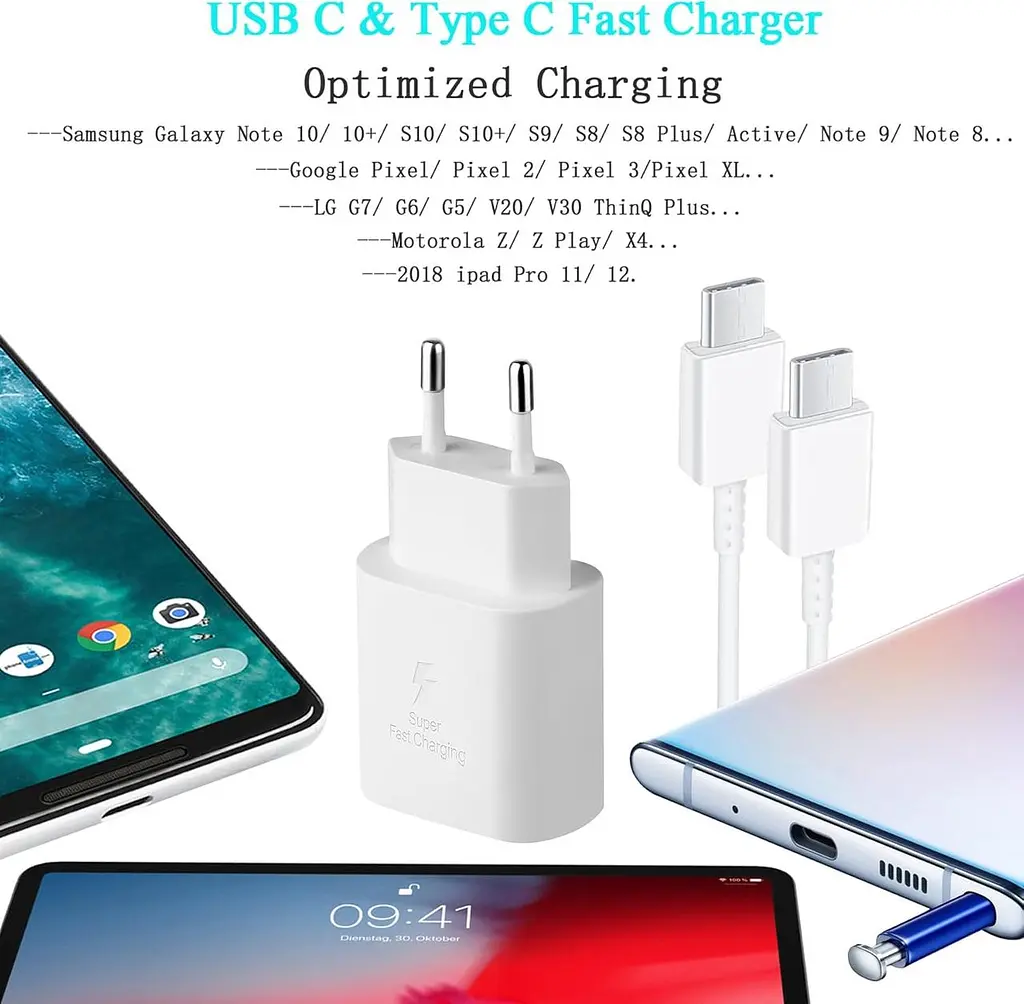 Комплект із двох зарядок USB-C 25W та кабелів 1,5 м - фото 8
