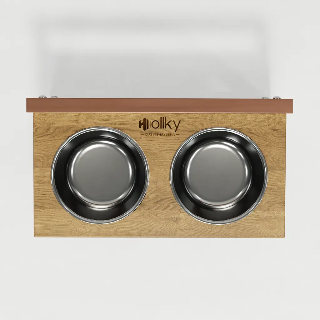 Hollky Flex S — миски на регульованій підставці для маленьких собак (2 × 0.450 л) - фото 4