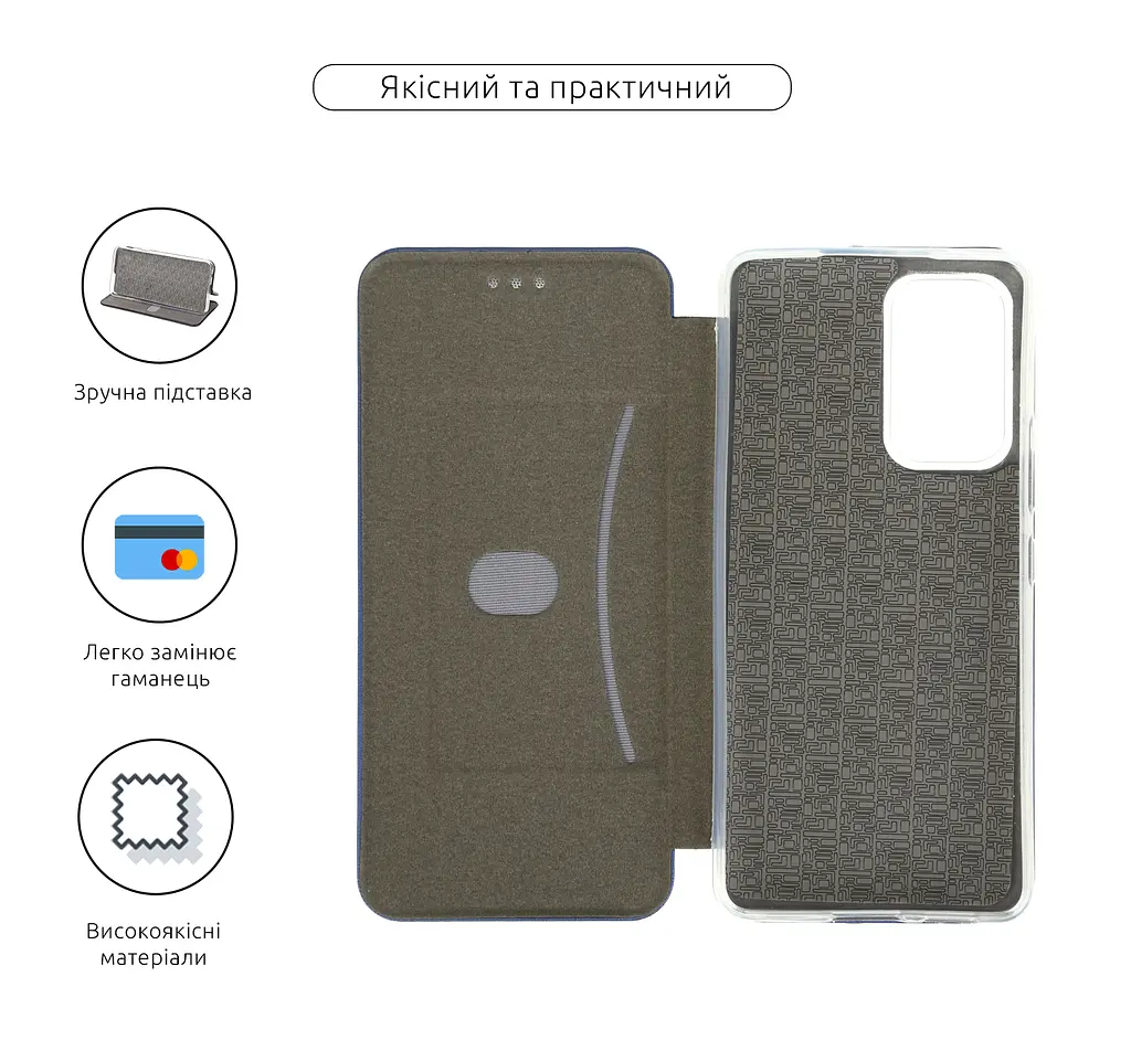 Чехол-книжка для Samsung Galaxy A53 5G (A536), G-Case, синий, кожаный чехол-книга из экокожи (PU) и TPU, с магнитом, с подставкой и вместительным кардхолдером, противоударный, защита всего корпуса, ArmorStandart (ARM60894) - фото 3