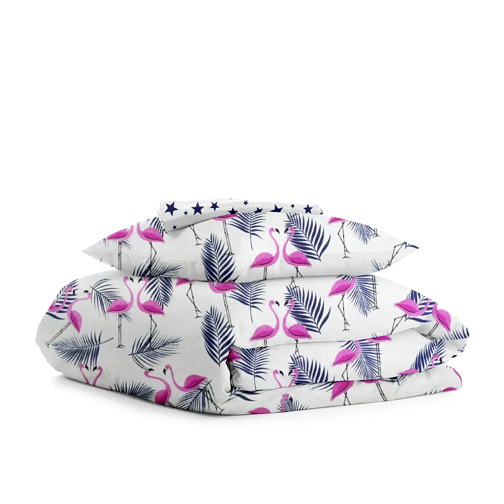Дитяча постільна білизна в ліжечко FLAMINGO PALM COSAS (4822071435279)