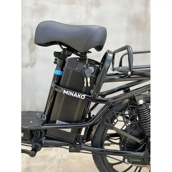 Електровелосипед Minako U20" 800W 60V 26Ah + вантажний посилений багажник чорний - фото 10