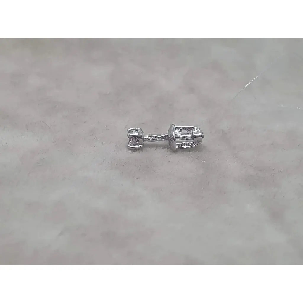 Срібна моносережка пуссета Dear з фианитом. 3003.9С - фото 3