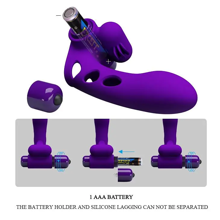 Вібронасадка на палець Pretty Love Orlando Honey 9 см фіолетовий - фото 8