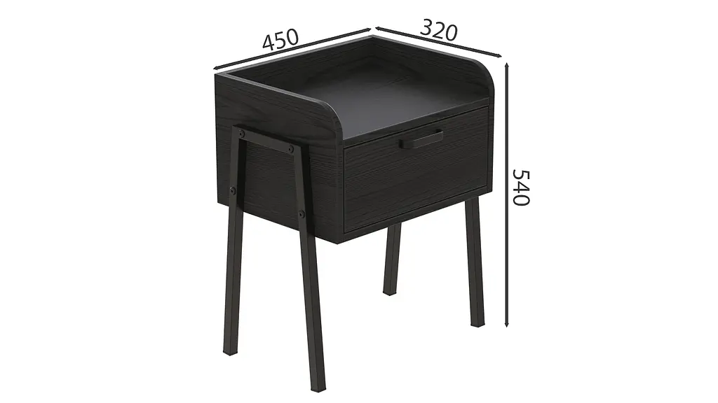 Тумба модульная Ferrum-decor Бетти 540x450x320 металл Черный ДСП Сосна Кембра 16 мм (FRD-105509) - фото 4