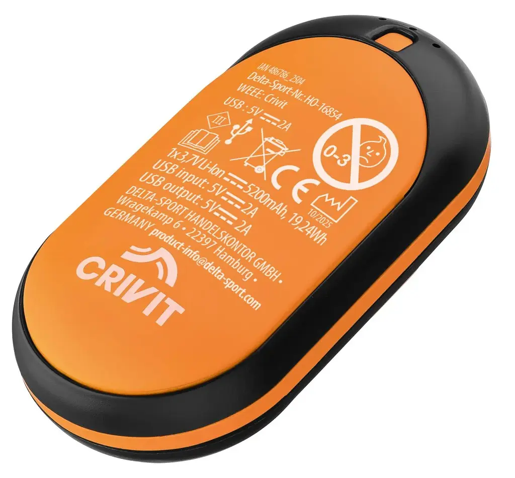 Грілка для рук акумуляторна Rocktrail 5200 мАг з функцією Powerbank Помаранчева - фото 2