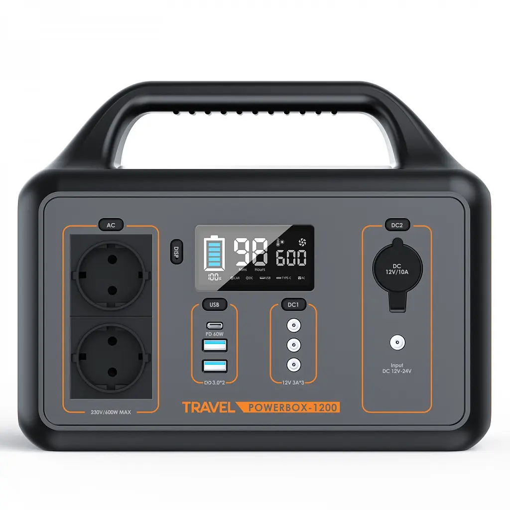 Портативная электростанция Volt Polska Travel Powerbox 1200 (600W) 560Wh - фото 2