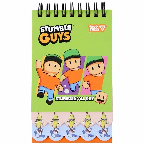 Блокнот пруж. подв. В7 60арк. кліт. "Stumble Guys Green" з 2фігурн. ярусами№152235/Yes/(30 - фото 2