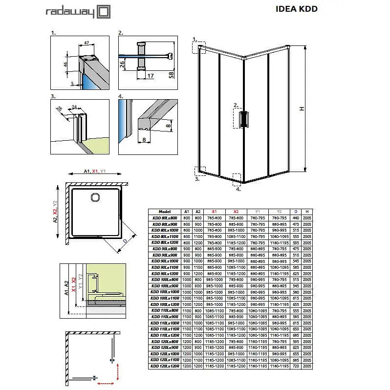 Душові двері Radaway Idea Black KDD 110x200,5 скло прозоре, ліва (387063-54-01L) - фото 2