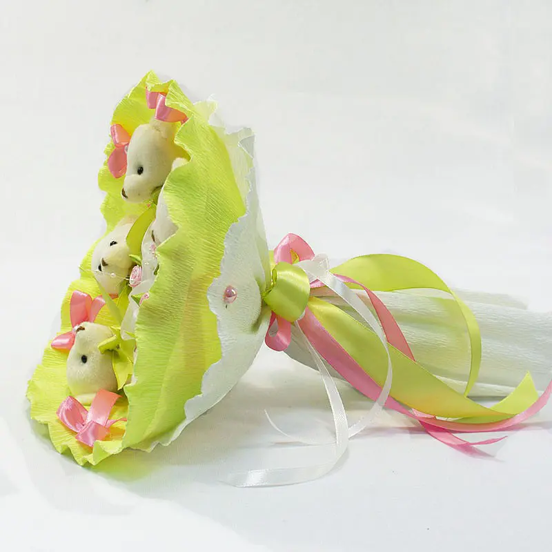 Букет из игрушек Мишки лайм 5344IT с 5ю игрушками - фото 3