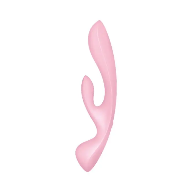 Двосторонній вібратор-кролик Satisfyer Triple Oh Pink, 3 мотори, руків’я-масажер - фото 2