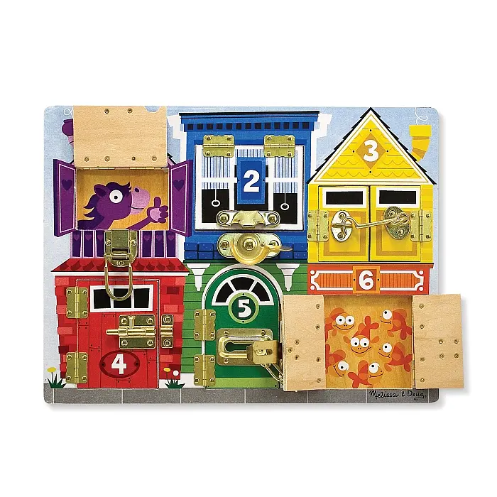 Дошка Melissa&Doug із засувками дерев'яна (MD13785) - фото 2