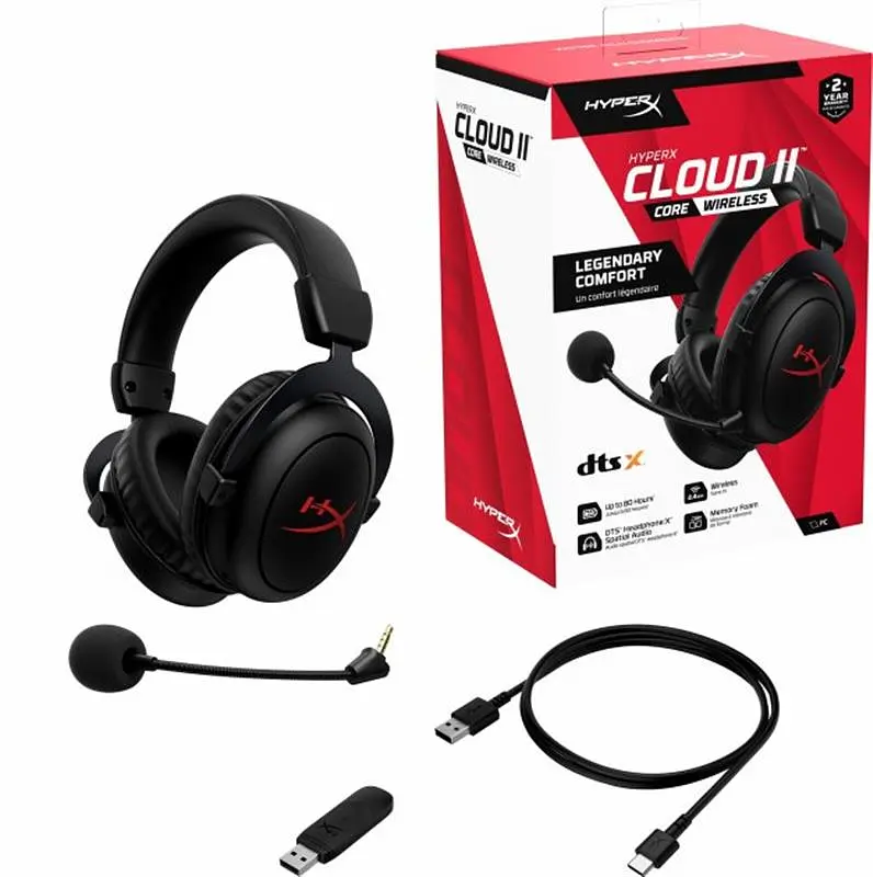 Навушники HyperX з мікрофоном Cloud II Core Wireless Black (6Y2G8AA) - фото 7