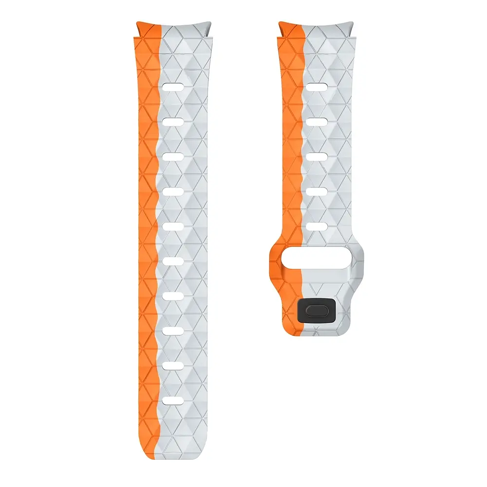 Ремінець силіконовий Samsung Galaxy Watch 4 5 6 7 BeWatch Помаранчево-білий (0140301) - фото 5
