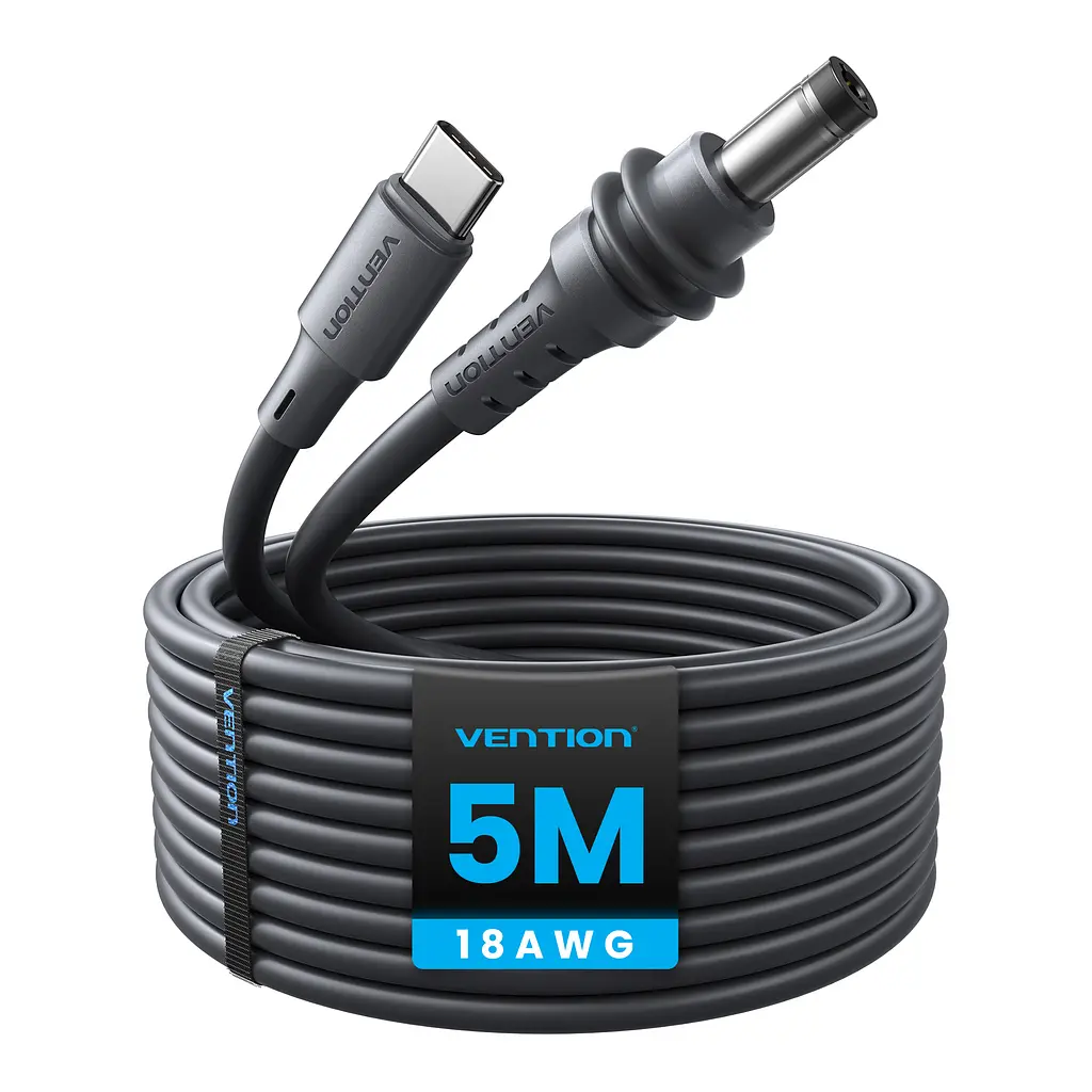 Кабель живлення Vention FDTHJ USB-C - DC 5.5x2.1 мм Starlink Mini PD 100 Вт 5 м сірий (FDTHJ)