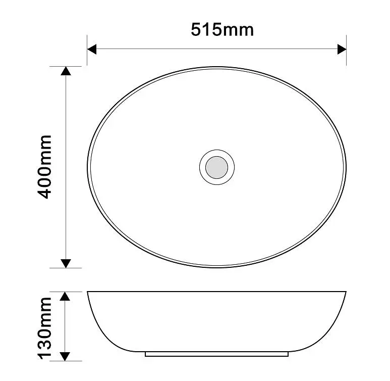 Умивальник накладний Mixxus Premium Ellipse-0102 515x400x130 мм MP6551, Білий - фото 2