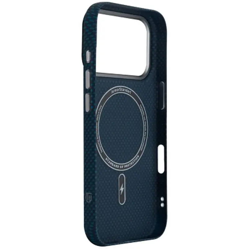 Чохол до мобільного телефона Armorstandart LikeCarbon2 MagCase Apple iPhone 17 Pro Kevlar Dark Blue (ARM88554) - фото 4