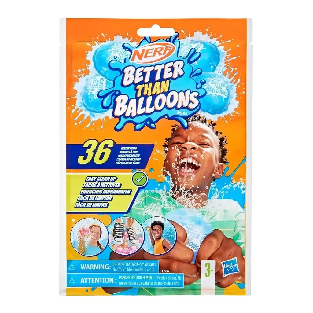 Капсули водяні Hasbro Nerf Better Than Balloons 36 шт водяні кулі для літніх ігор (SKU-316)