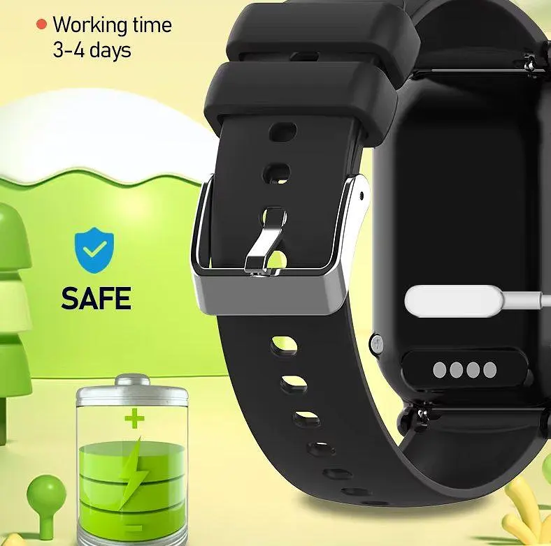 Дитячий 4G смарт годинник-телефон Lemfo M05 з GPS відстеженням, відеодзвінками, камерою та функцією прослуховування Чорний - фото 13