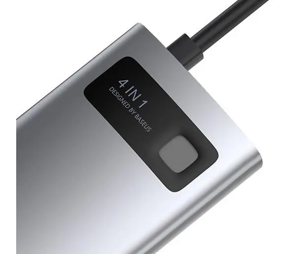 Мультипортовий адаптер USB Хаб Baseus Baseus Metal Gleam Series 4-in-1 Multifunctional Type-C HUB Docking - фото 5