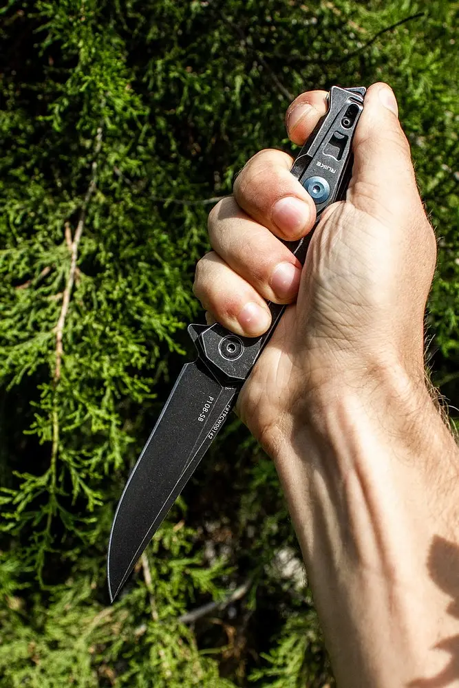 Ніж складаний туристичний Ruike P108-SB, (8.8 см) 14C28N / 3cr14n чорний - фото 11