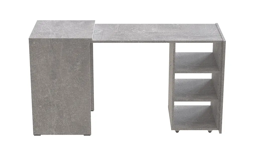 Стол-тумба трансформер Смарт 1/2 Ferrum-decor 750x1450x600 ДСП Бетон 16 мм (FRD-105080) - фото 2