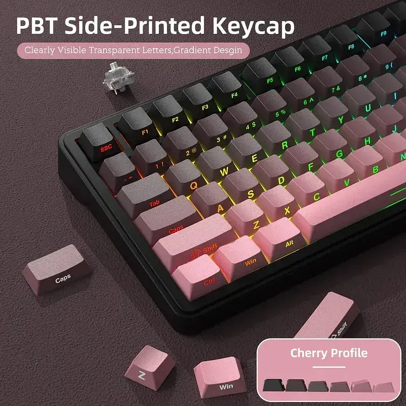 Игровая беспроводная механическая клавиатура ATTACK SHARK X85 / Три режима подключения / White Jade Switch / Pink - фото 4