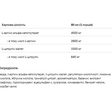 Амінокислота Allnutrition AAKG Shok Shot 80 мл - фото 2