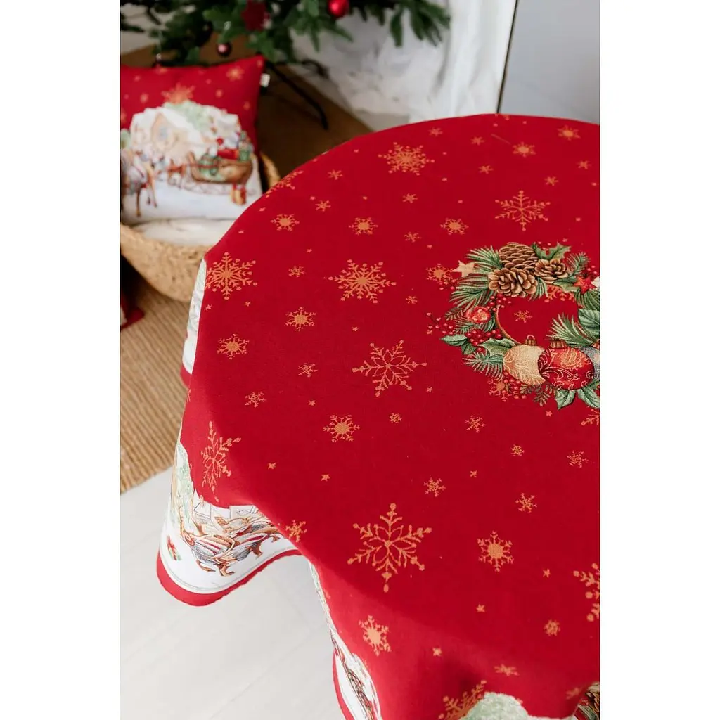 Скатерть гобеленовая Прованс Present с люрексом 136 см (41829) - фото 5