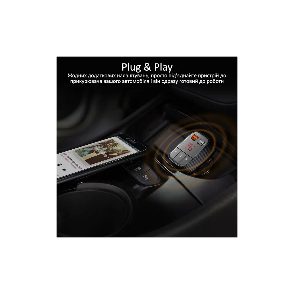 FM модулятор Promate SmarTune 2+ BLUETOOTH 5.0 USB QC 3.0 AUX/SD/USB BLACK (smartune-2+.black) - фото 8