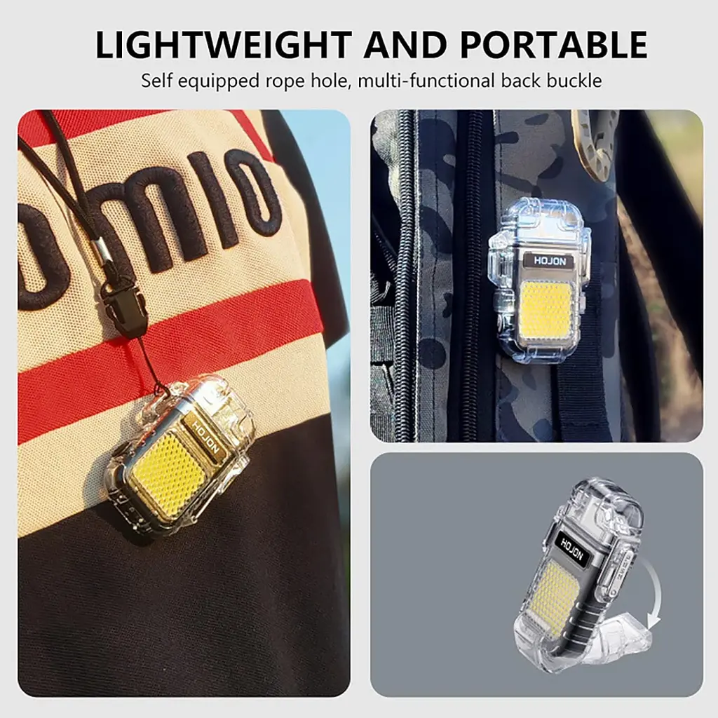 LED Ліхтар Запальничка Flas Hlight USB Type-C Чорний - фото 6