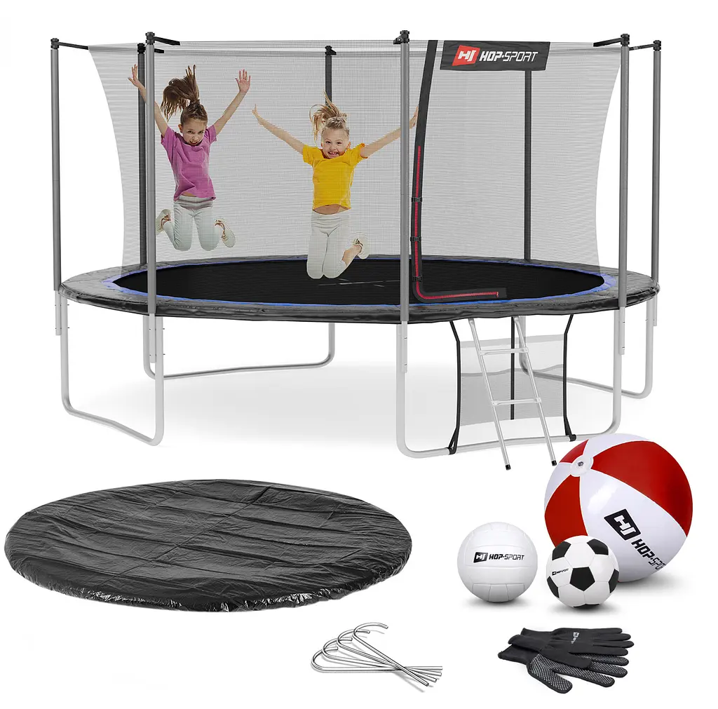Батут Hop-Sport 14ft (427см) чорно-синій з внутрішньою сіткою - фото 3