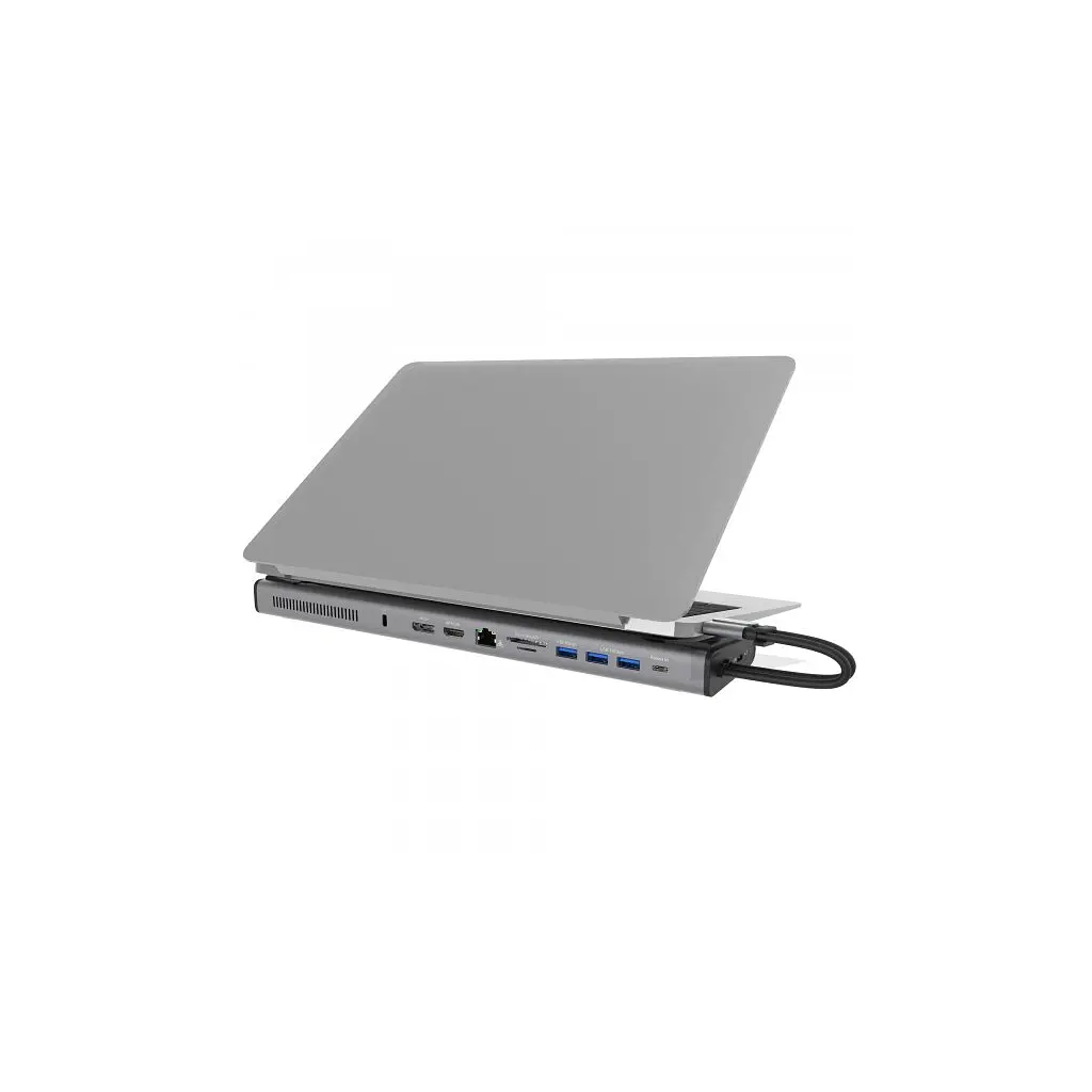 Порт-реплікатор J5create Dock-Station USB-C 10Gbps, 12-in-1 (слот M2 NVMe/хаб/HDMI/DP/PD/картрид/LAN) (JCD552-N) - фото 4
