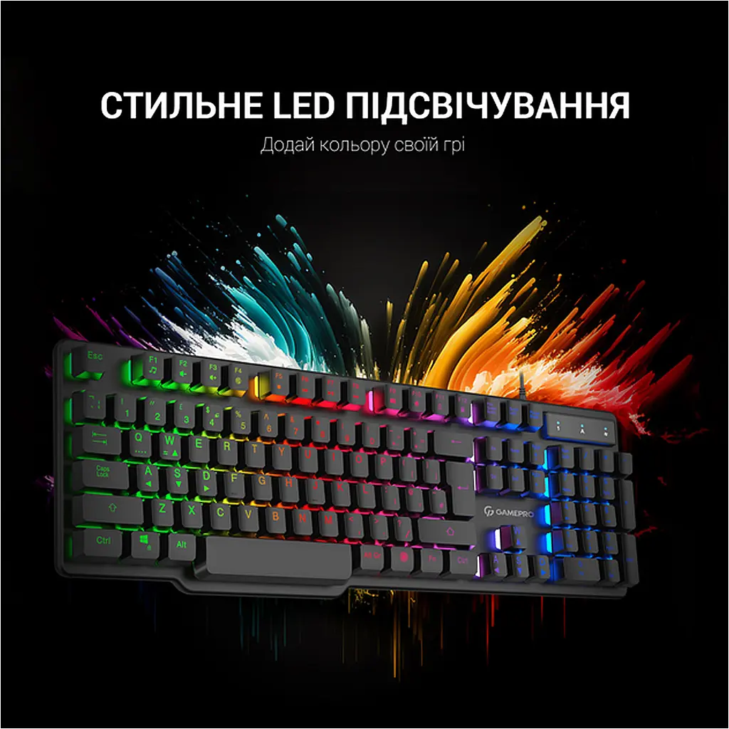 Клавиатура GamePro GK380 USB Black [111019] - фото 6