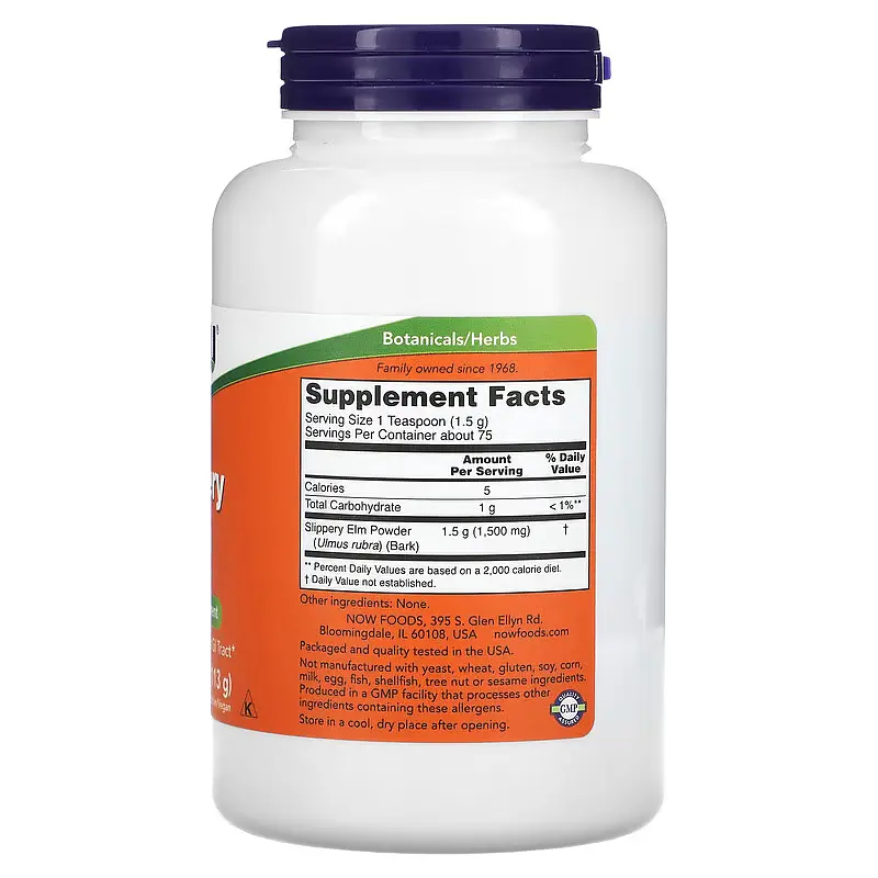 NOW Слизький В'яз, Slippery Elm Powder - 113 г - фото 2