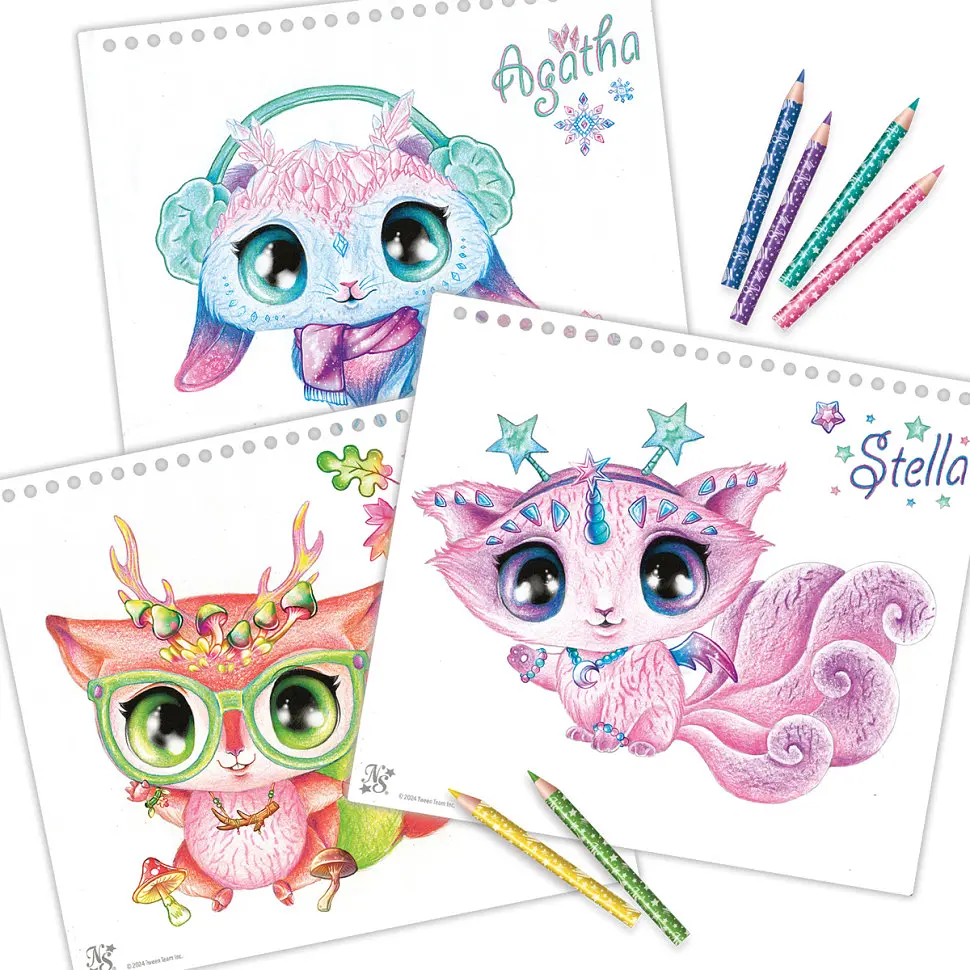 Набор для творчества Скетчбук: Звездные друзья Nebulous Stars 11141 с карандашами - фото 4