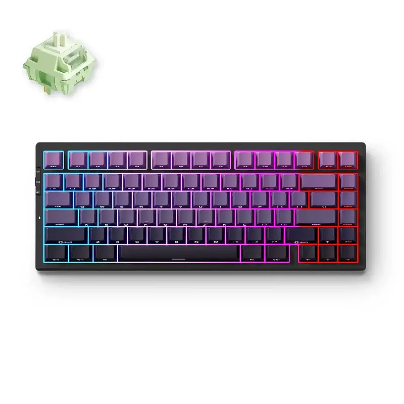 Ігрова механічна клавіатура Mchose G75 Pro / Три режими підключення / Matcha Latte Switch / Purple - фото 2