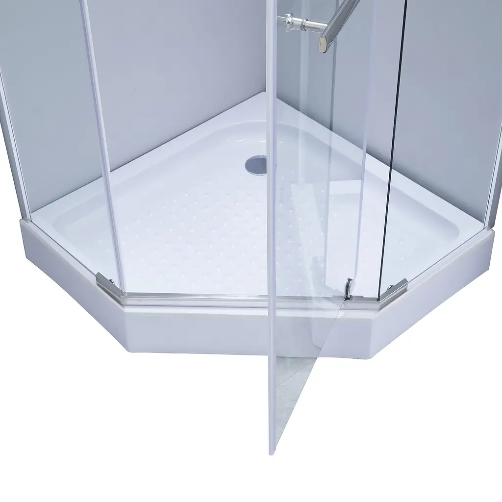 Душова кабіна Lidz Dozorca SC90x90.CRM.LOW.TR, скло прозоре 6 мм, Хром, Універсальна, прозорий - фото 3