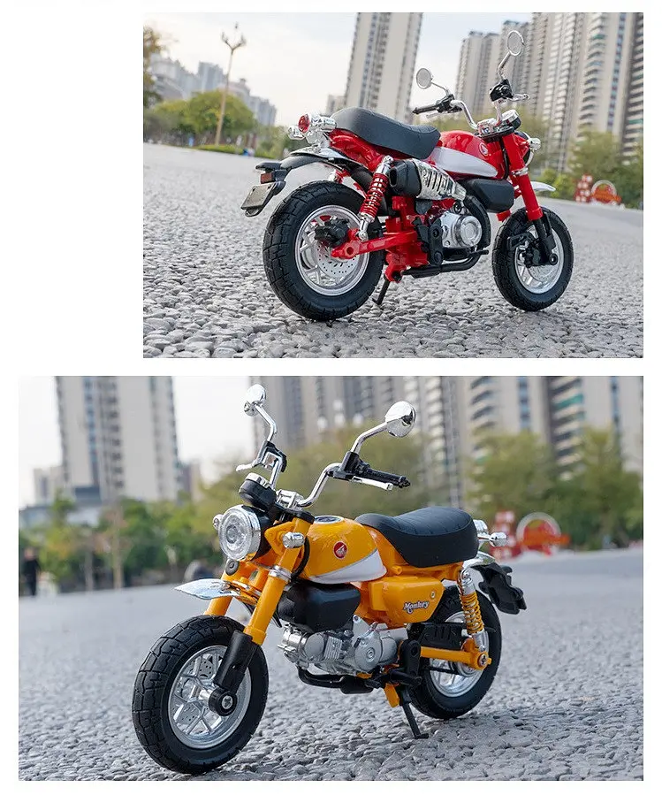 Колекційна масштабна модель мотоцикла TK Group Honda Monkey 125 зі світлом, звуком та амортизацією 1:12 - фото 7