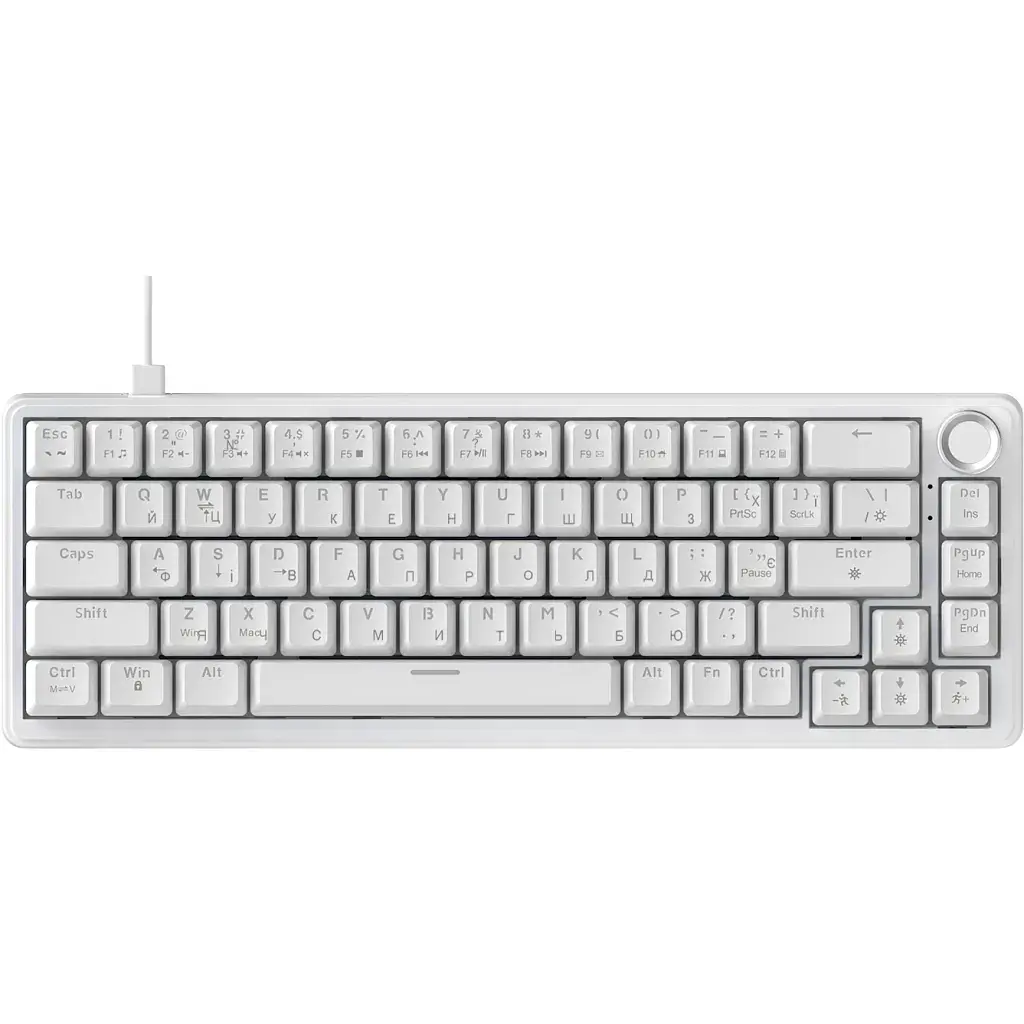 Клавіатура Ajazz AK690 Peach Mist Switch USB UA White (AK690-PM-W) - фото 2