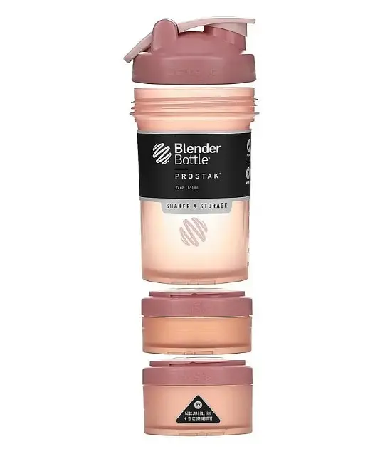 Шейкер спортивный BlenderBottle ProStak 22oz/650 мл с 2-мя контейнерами Rose_Pink (PS 22oz Rose_Pink) - фото 2