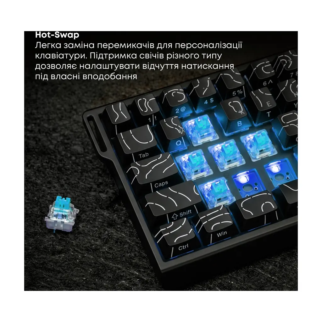 Клавіатура Ajazz AK680 V2 Ice Island Magnetic Switch USB UA Black/Gray/Yellow (AK680-V2-I-BGY) - фото 2