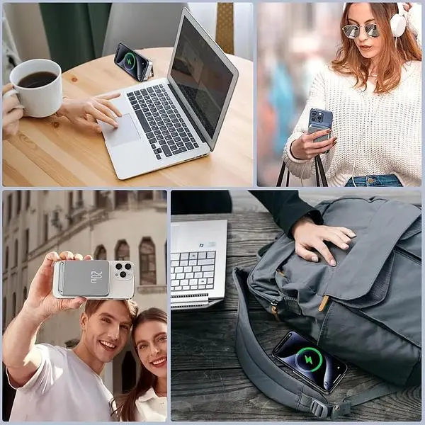 Портативний зарядний пристрій Mag-safe Wireless 10000 mAh швидка зарядка Magnetic Slim USB C 22.5W - фото 6