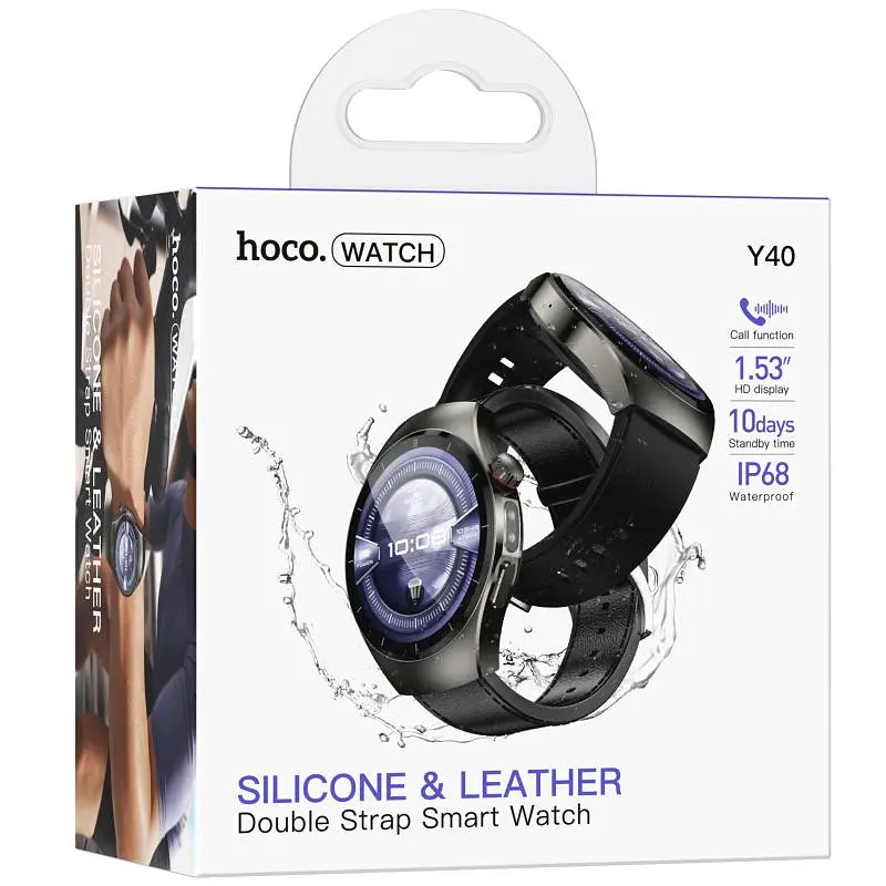 Смарт-годинник Y40 Smart sports watch (call version) Black Hoco teh0030125 - фото 3