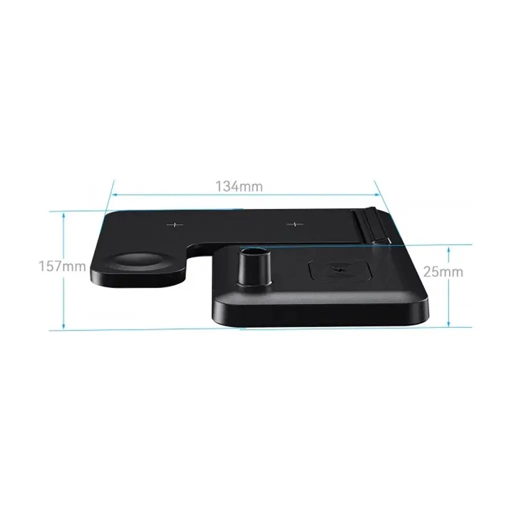 Зарядний пристрій Essager 4-in-1 wireless charger 15W foldable desktop black (EWXZM-JC01-Z) - фото 6