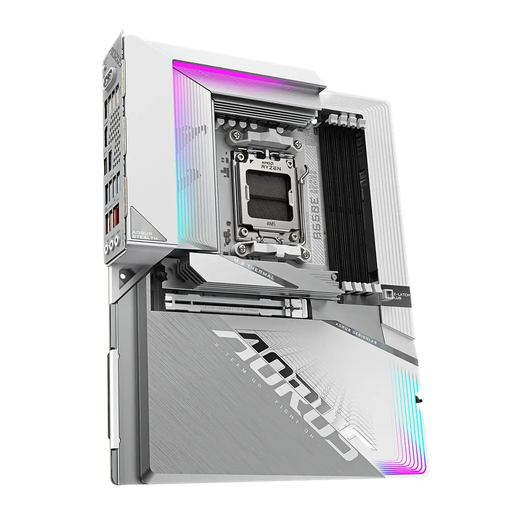 Mатеринська плата Gigabyte B650E Aorus Stealth Ice Socket AM5 (B650E A STEALTH ICE) Б/В - фото 2