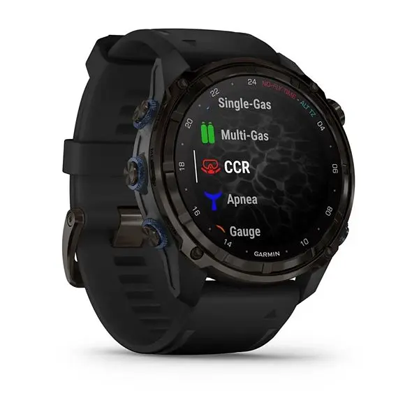 Смарт-годинник Garmin Descent Mk3i 51 мм корпус сірий карбон титановий DLC з чорним силіконовим ремінцем - фото 2