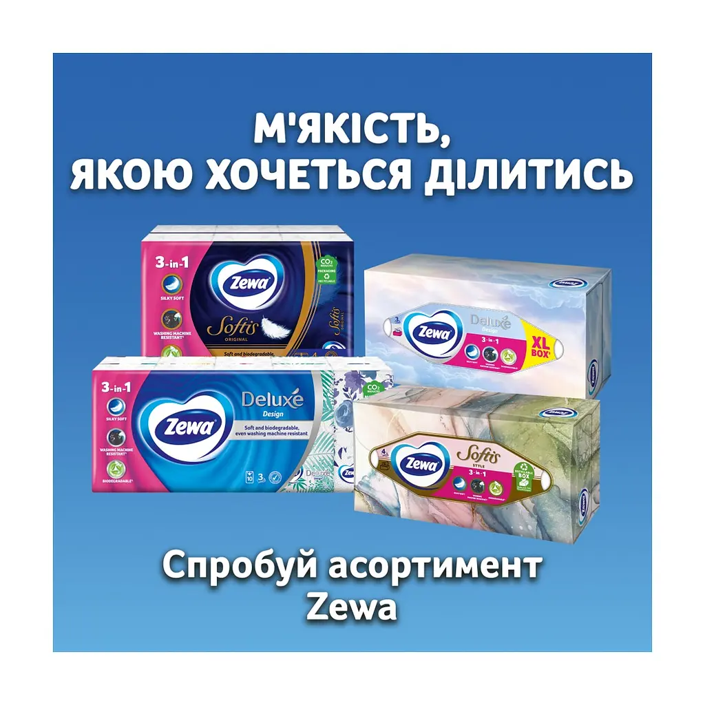 Серветки косметичні Zewa Everyday 100 шт. (7322540043464) - фото 6