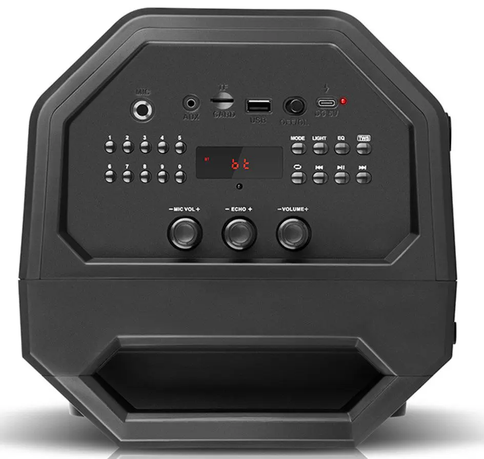 Портативна колонка бумбокс Real-El RX771 Boombox 50W Bluetooth TWS, Караоке, RGB, Чорний - фото 8