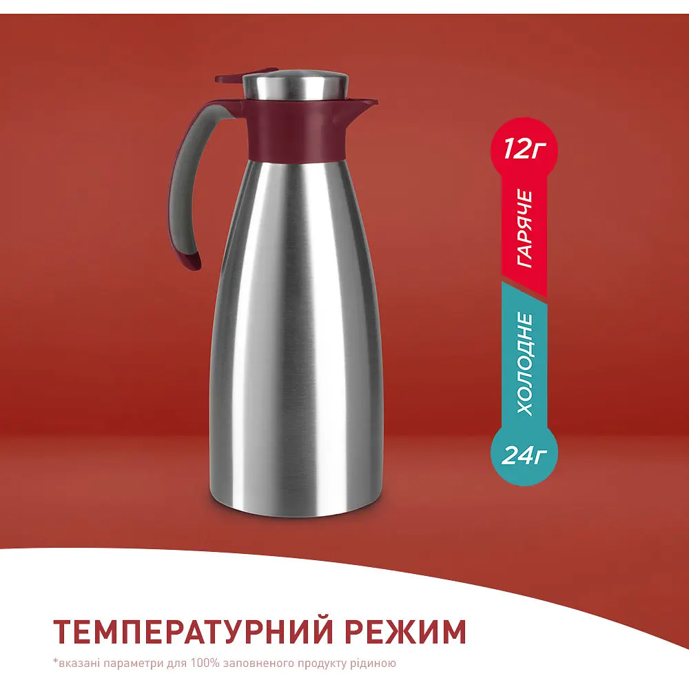 Термоглечик Tefal Soft Grip 1.5 л  бордовий (K3042214) - фото 3