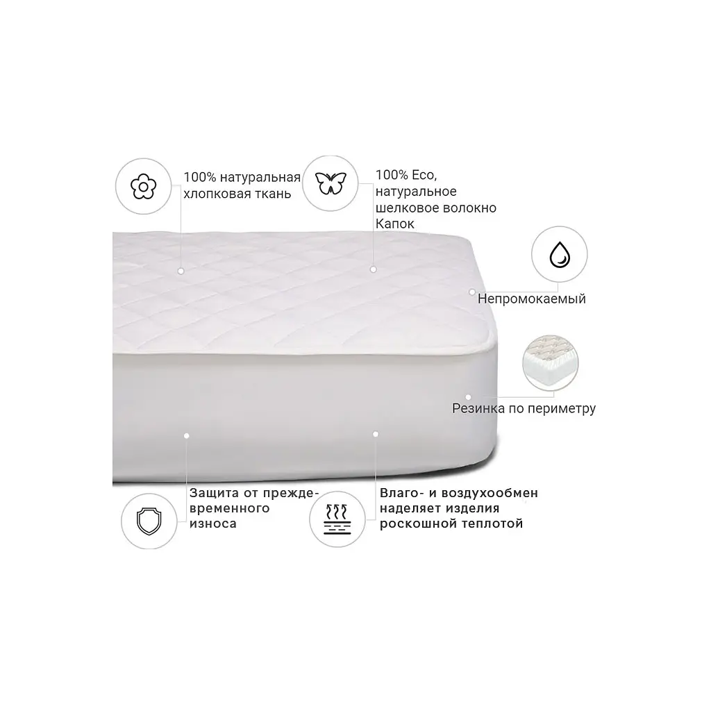 Наматрацник MirSon Natural Line Стандарт Silk 978 160x200 см (2200000839114) - фото 3